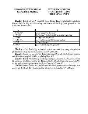 Đề 3 thi học sinh giỏi môn lịch sử - Lớp 9